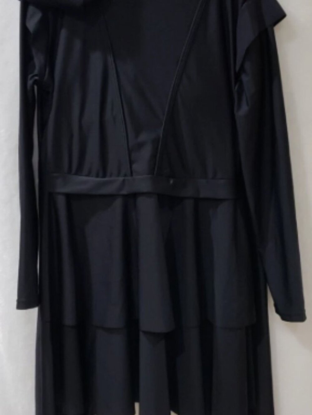 3 Piece Long Sleeve Black Size Large Rashguard Swimsuit with Hijab Built-In Bra - Picture 4 of 7